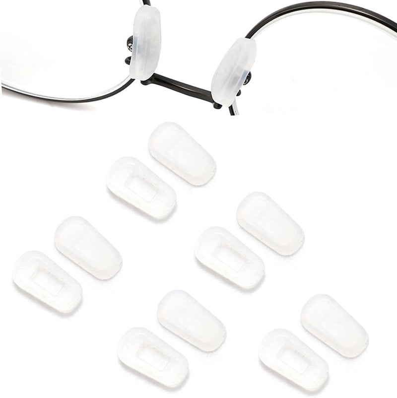 KECHIO Eyeglass Nose Pads Covers Slip-on Silicone Glasses Nose Pad Anti Slip Soft Nose Pads for Eyeglasses Repair Kit(5 Pairs), Clear/S - Image 1
